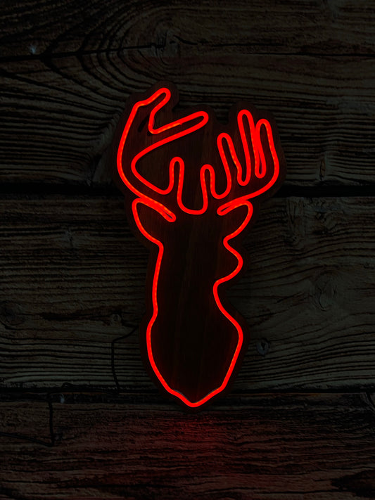 LED Neon Deer Buck Sign - Customizable Wall Decor