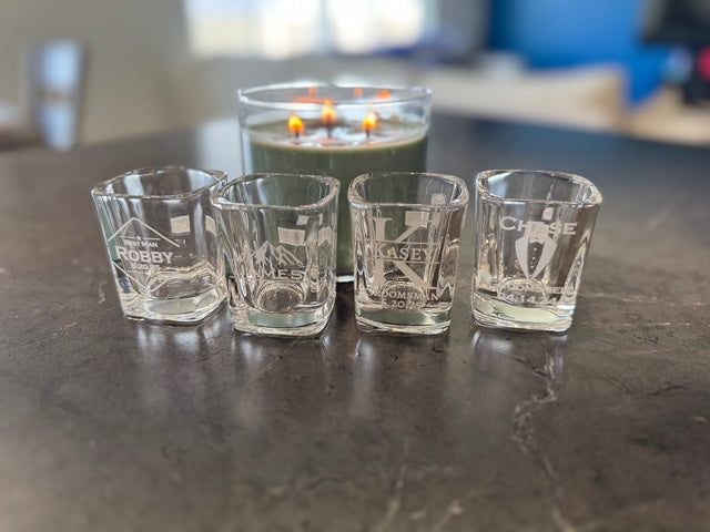 Personalized Square Shot Glass - Custom Engraved Gift