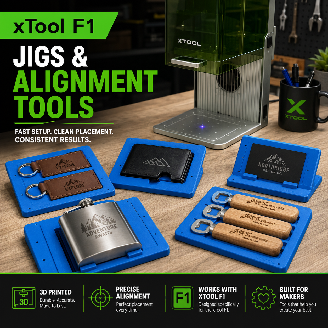 xTool F1 Jigs