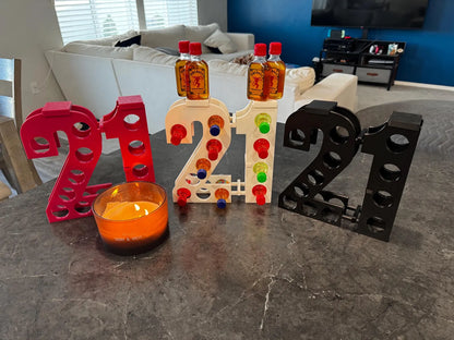 21st Birthday Shot Holder & Mini Liquor Bottle Display Stand