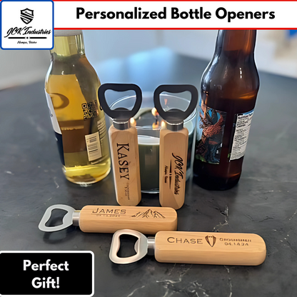 Personalized Wooden Bottle Opener - Custom Engraved Gift