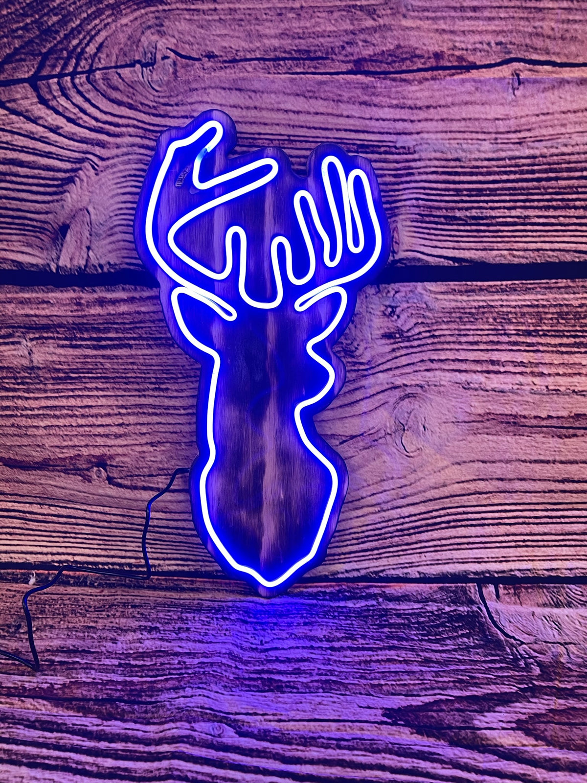LED Neon Deer Buck Sign - Customizable Wall Decor