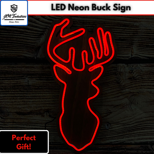 LED Neon Deer Buck Sign - Customizable Wall Decor