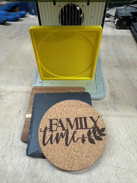 xTool F1 Coaster Laser Jig - 4 Inch 3D Printed Jig