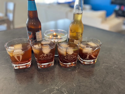 Personalized Square Whiskey Glass - Custom Engraved Gift