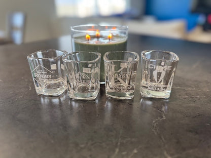 Personalized Square Shot Glass - Custom Engraved Gift