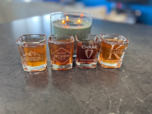 Personalized Square Shot Glass - Custom Engraved Gift