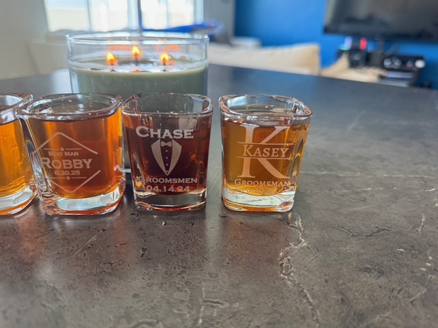 Personalized Square Shot Glass - Custom Engraved Gift