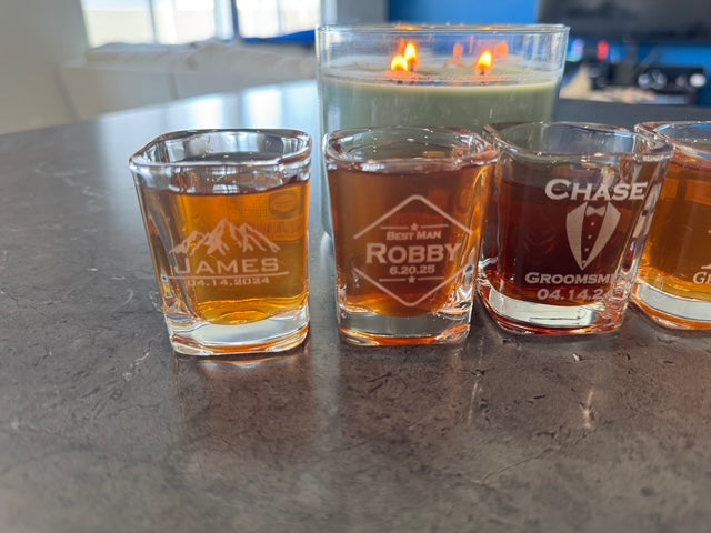 Personalized Square Shot Glass - Custom Engraved Gift