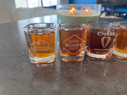 Personalized Square Shot Glass - Custom Engraved Gift