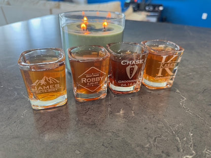 Personalized Square Shot Glass - Custom Engraved Gift