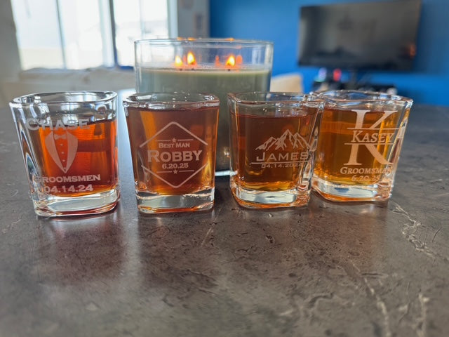 Personalized Square Shot Glass - Custom Engraved Gift