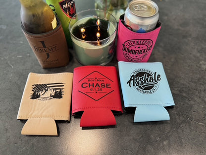 Personalized Drink Koozie - Custom Engraved Gift