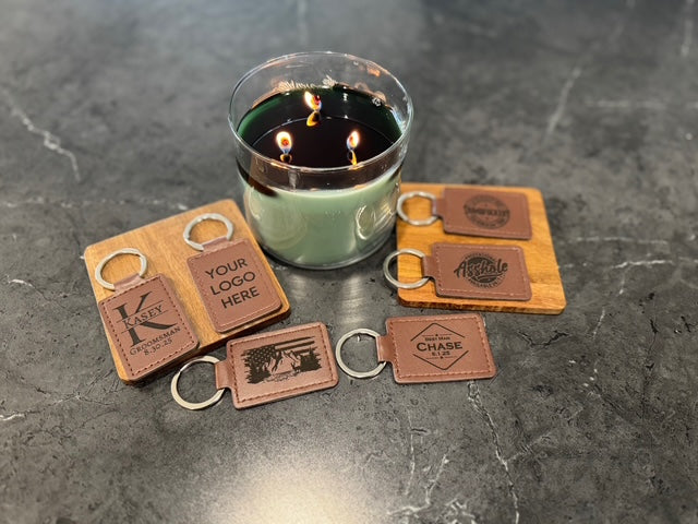 Personalized Leather Keychains - Custom Engraved Gift