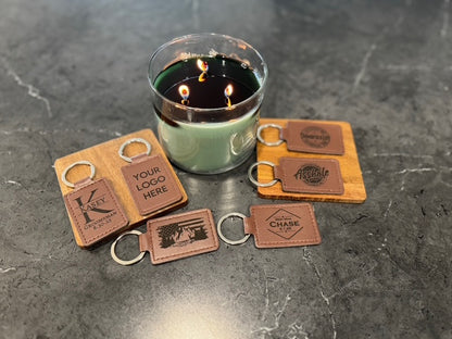 Personalized Leather Keychains - Custom Engraved Gift