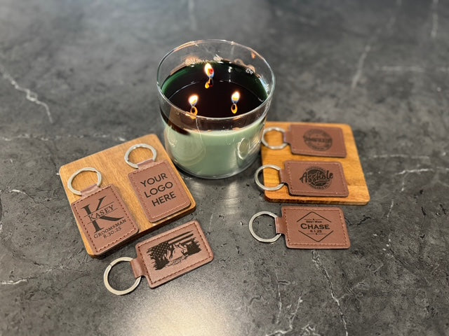Personalized Leather Keychains - Custom Engraved Gift