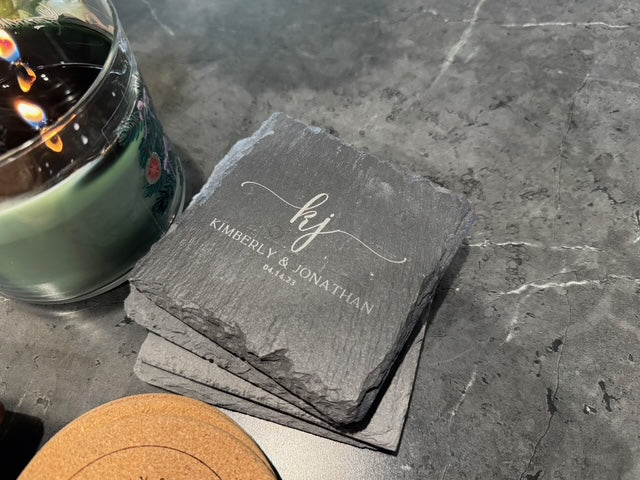 Personalized Coaster Set of 4 - Custom Engraved Gift