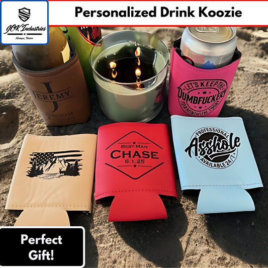 Personalized Drink Koozie - Custom Engraved Gift