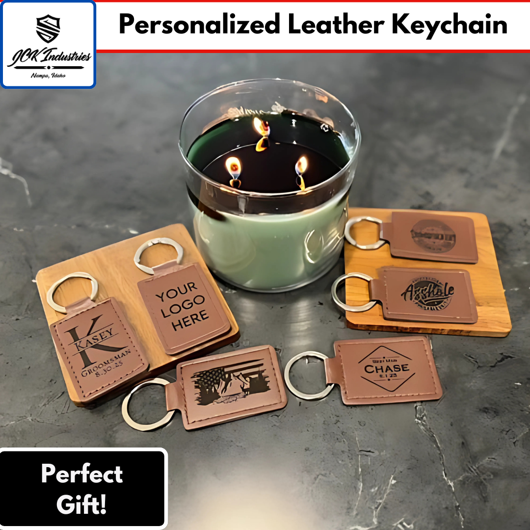 Personalized Leather Keychains - Custom Engraved Gift