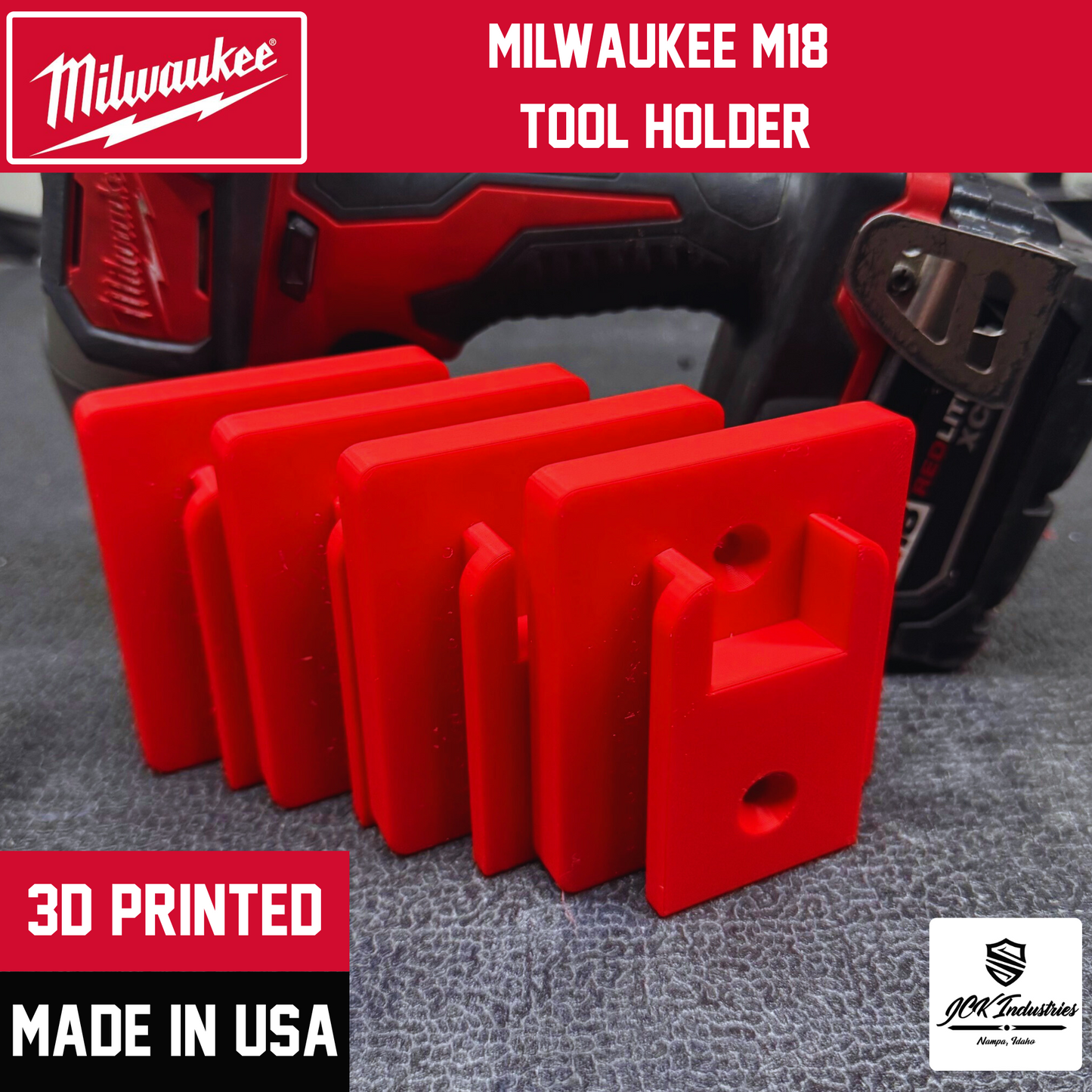 Milwaukee M18 Tool Holder - 3D Printed Wall Mount Organizer