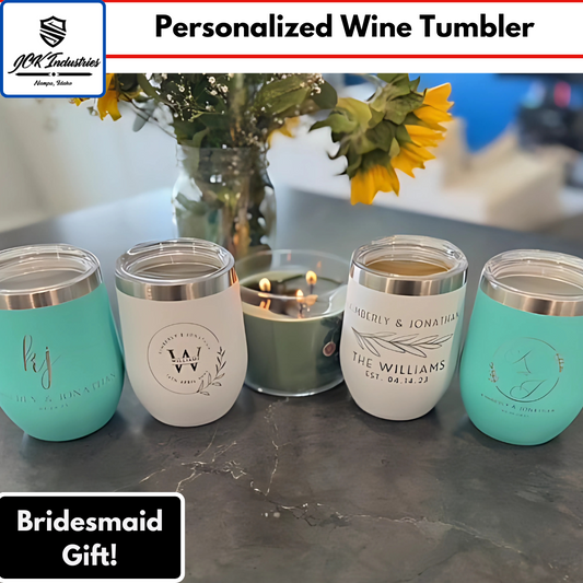 Personalized Wine Tumbler - Custom Engraved Gift