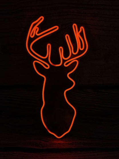 LED Neon Deer Buck Sign - Customizable Wall Decor