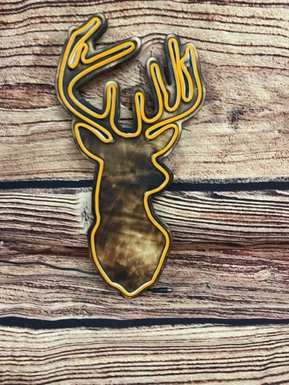 LED Neon Deer Buck Sign - Customizable Wall Decor