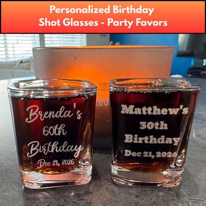 Custom Laser Engraved 2 oz Square Shot Glasses (Single or Bulk)