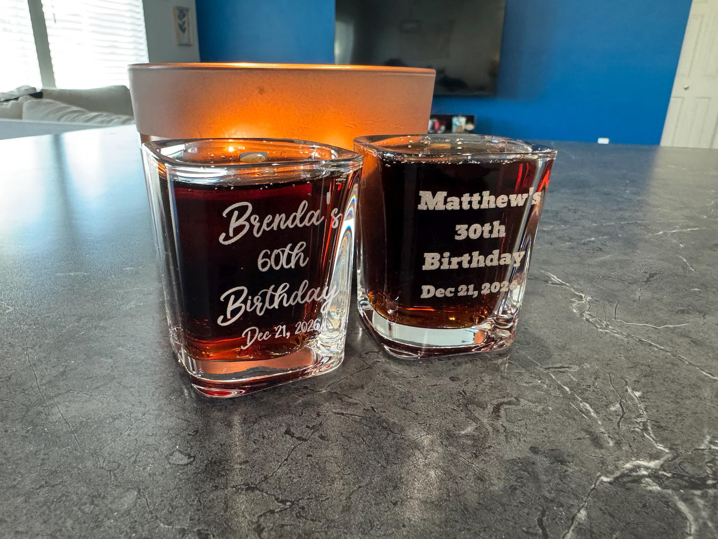 Custom Laser Engraved 2 oz Square Shot Glasses (Single or Bulk)