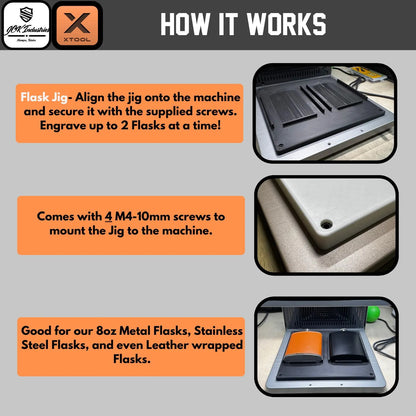 xTool F2 Ultra - F2 Ultra UV 8oz Flask Laser Engraving Jig (Holds 2 Flasks)