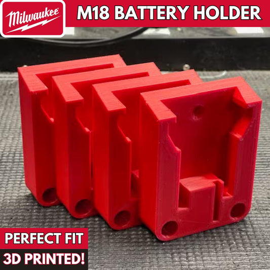 Milwaukee M18 Battery Holder - 3D Printed Wall Mount