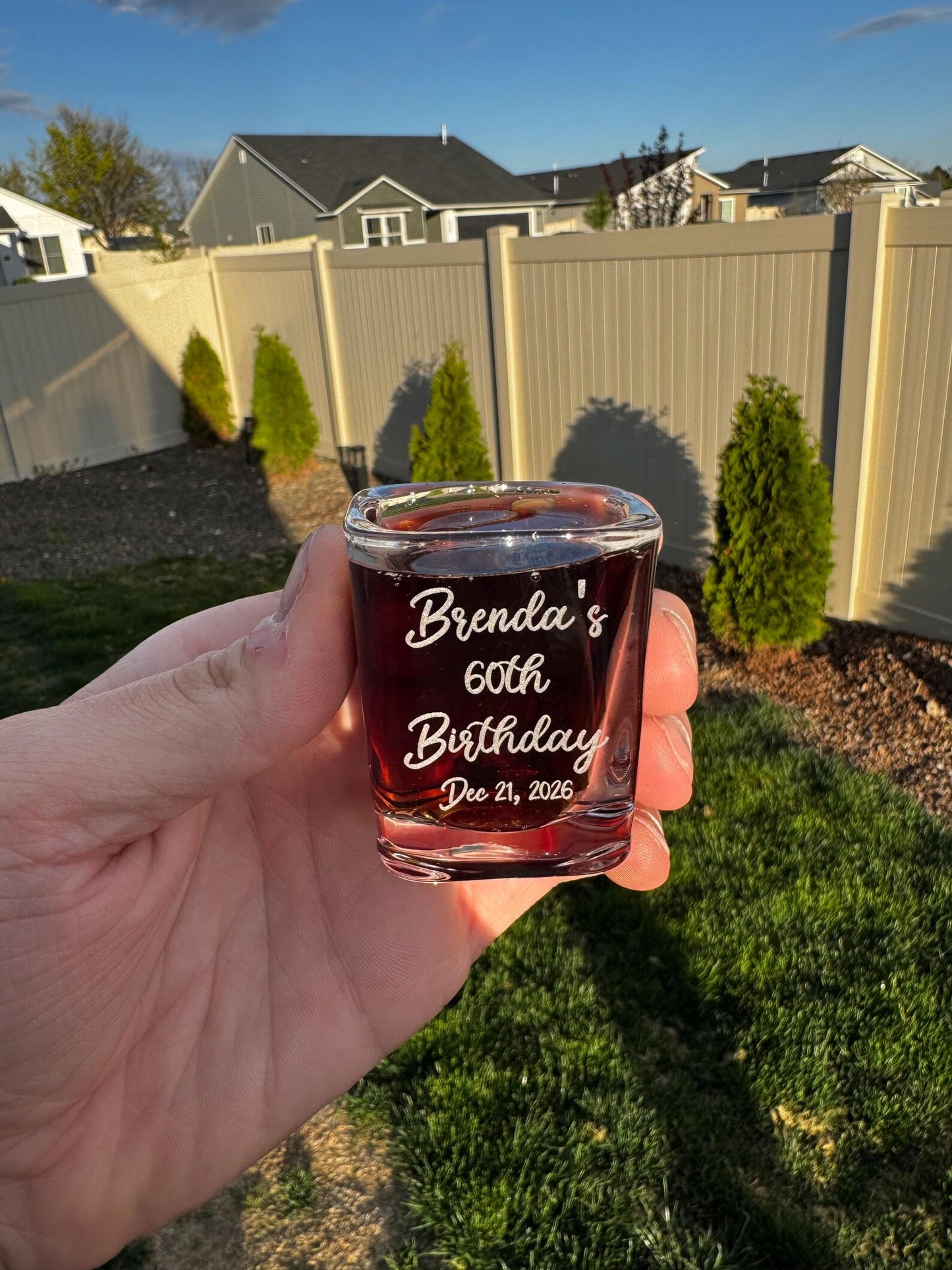 Custom Laser Engraved 2 oz Square Shot Glasses (Single or Bulk)