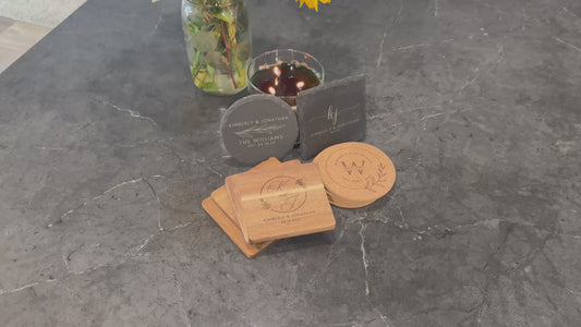 Personalized Coaster Set of 4 - Custom Engraved Gift