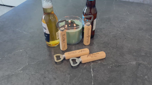 Personalized Wooden Bottle Opener - Custom Engraved Gift