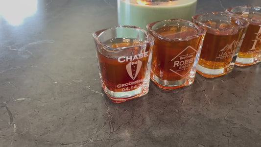 Personalized Square Shot Glass - Custom Engraved Gift