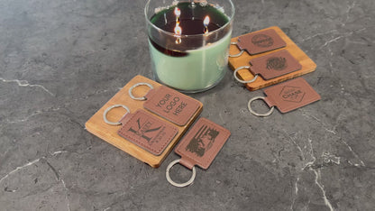 Personalized Leather Keychains - Custom Engraved Gift