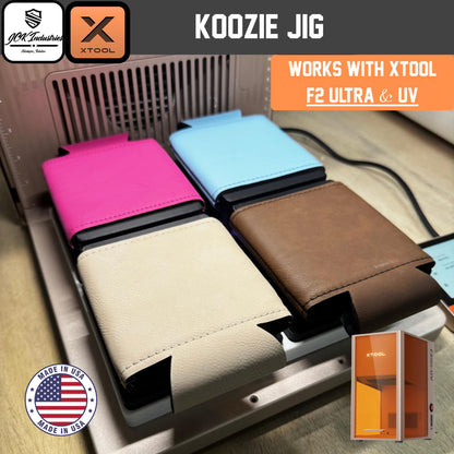 xTool F2 Ultra / F2 Ultra UV Leather Koozie Laser Engraving Jig System (Holds 4)